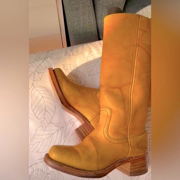 FRYE Banana campus boots yellow size 7 - Picture 7 of 16